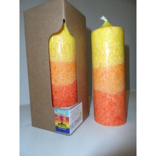 Stumpenkerze Rot-Gelbtöne